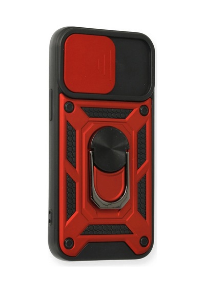 Newface - 323 - iPhone Uyumlu 12 Mini Kılıf Pars Lens Yüzüklü Silikon - Csmo-tex - - Kırmızı