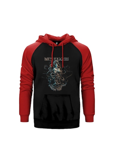 Meshuggah The Violent Sleep Of Reason Kırmızı Renk Reglan Kol Kapşonlu Sweatshirt Kırmızı
