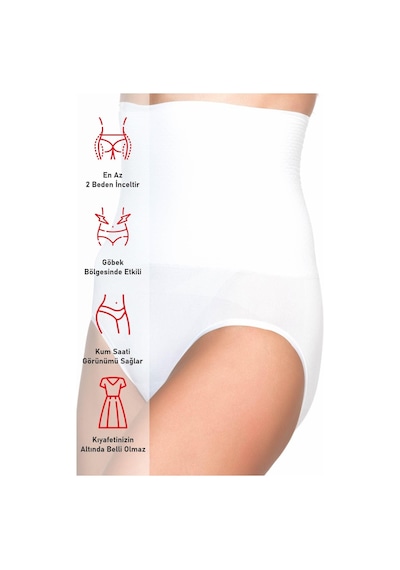 Beyaz Mı Emay 2029 Masajlı Double Slip Korse Beyaz