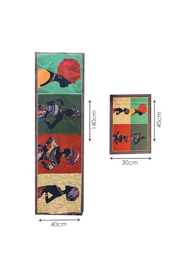 Savana 3d Kültürel Desenli Masa Runner & 4'lü Supla Takımı Diğer