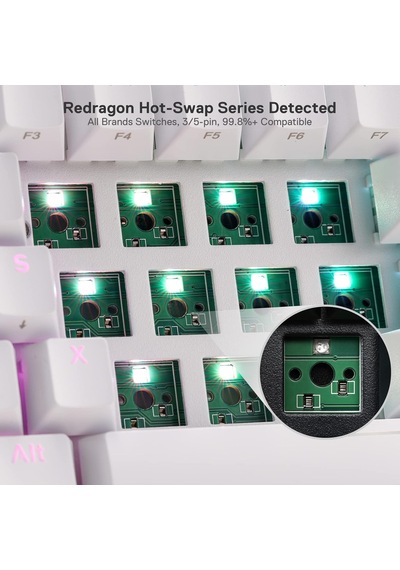 Redragon K530 Draconic%60 Kompakt Rgb Kablosuz, 5.0 Bluetooth Oyu
