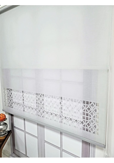 Bbb Çift Mekanizmalı Lazer Kesim Tül Ve Stor Perde Mlty1002