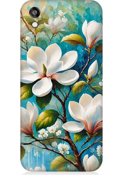 Huawei Honor 8s Uyumlu Işıltılı Beyaz Çiçekler Desenli Silikon Kılıf Çok Renkli