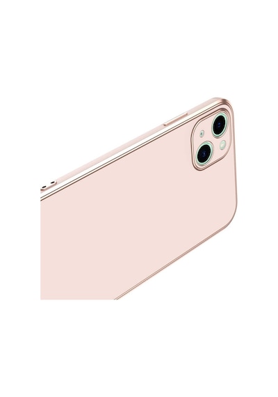 Apple Uyumlu iPhone 14 Plus Kılıf Zore Kenarı Gold Renk Silikon Bark Kapak