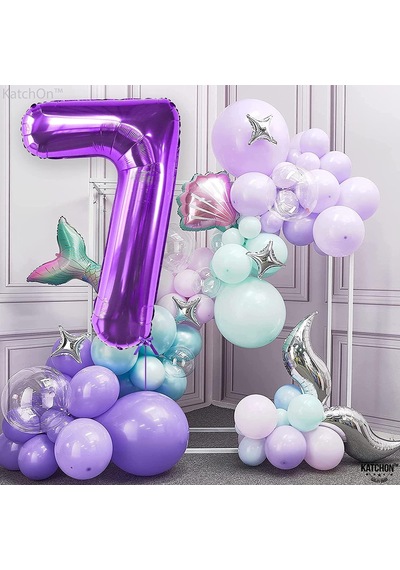 7 Yedi Rakam Mor Folyo Balon 32"-34" Inc 80 cm