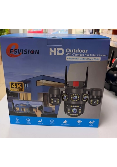 Esvision 7021 4 Kameralı 4g Çift Solar Panel 16x Zoom Dual Batarya Hieasy Aov Sürekli Kayıt Gece Görüş Çift Yönlü Ses Turkcell Sim Kart