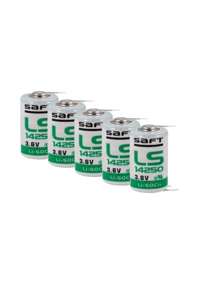 Saft Ls14250 - 1/2 Aa 3.6v Li-socı2 3pt Lithium Pil - 3 Pinli 5 Li Paket