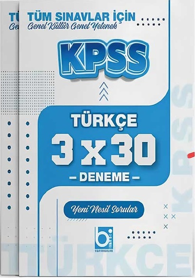 2026 Kpss Tüm Sınavlar İçin Türkçe 3 X 30 Deneme Sınavı Bigelio Y