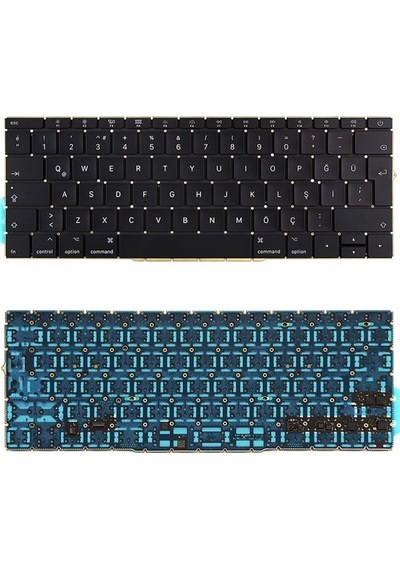 Apple Uyumlu MacBook Pro Mpxt2ll/a, Mpxt2tu/a, Mpxu2ll/a, Mpxu2tu/a Klavye Tuş Takımı Siyah Türkçe