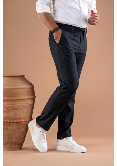 Ecer Beli Lastikli İplikli Regular Fit Kışlık Kumaş Pantolon 001