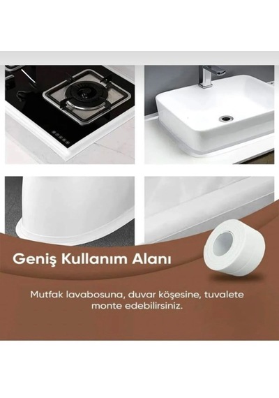 Su Geçirmez Kendinden Yapışkanlı Sızdırmaz Bant Mutfak Ve Banyo İçin Dayanıklı Koruma Bandı