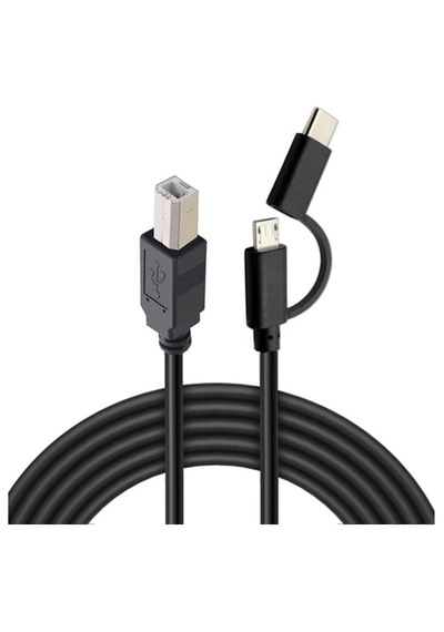 Type C + Micro Usb Yazıcı Printer Piyano Midi Bağlantı Kablosu