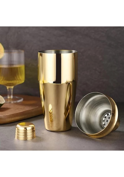 Perlotus Çelik Gold Kaplama 700 Ml Kokteyl Shaker Karıştırıcı