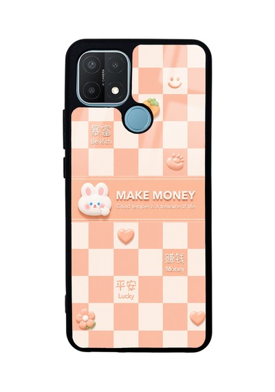 Oppo A15 Peach Make Money Tasarımlı Glossy Telefon Kılıfı Şeftali