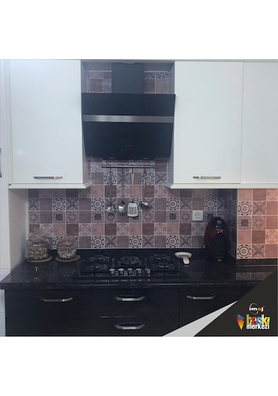 Mutfak Tezgah Arası Kendinden Yapışkanlı Folyo Kaplama Eskitme Taş Kahve 60cmx100cm