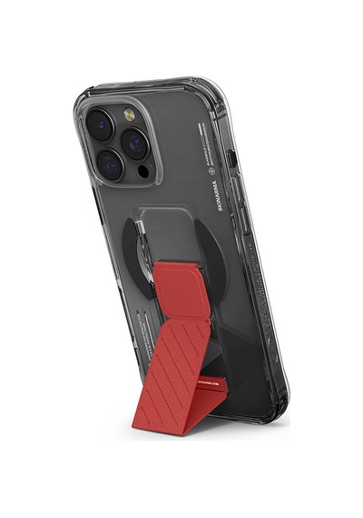 Apple iPhone 16 Pro Uyumlu Kılıf Magsafe Şarj Özellik Teknoloji Desenli Standlı Skinarma Axon Kapak Siyah