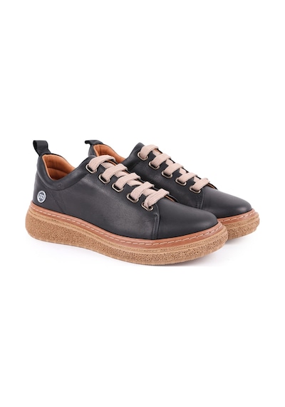 Mamma Mia Kadın Sneaker Bağcıklı Hakiki Deri Chunky Hafif Taban Yastıklamalı Yürüyüş 26y-7750 Siyah Mamma Mia Kadın Sneaker Bağcıklı Hakiki Deri Chunky Hafif Taban Yastıklamalı Yürüyüş 26y-7750 Siyah