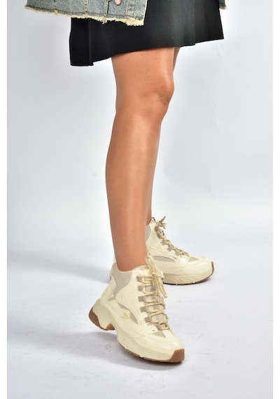 Fox Shoes V312415009 Bej Bilekli Spor Ayakkabı Sneakers Bej