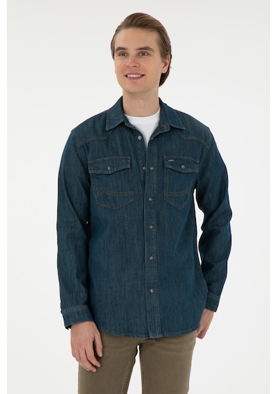 U.S. Polo Assn. Erkek Mavi Jean Gömlek 50289470-DN0030 U.S. Polo Assn. Erkek Mavi Jean Gömlek 50289470-DN0030