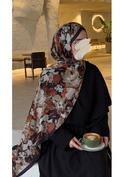 Qalortex Scarf Pamuklu Garden Desen Şal-taba