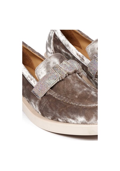Bestello Taşlı Termoplastik Loafer 281-9038 Kadın Ayakkabı Gri