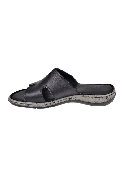 Castle Black Hakiki Deri Comfort Kadın Terlik Cb-22404 Siyah