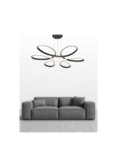 Tt313-Sy Tt Aydınlatma Papatya Modeli Mat Siyah Led Avize