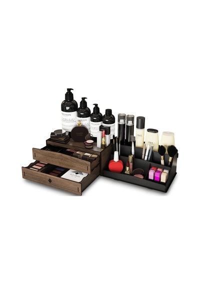 Design Otto Bella Large Makyaj Kozmetik Düzenleyici Organizer Ceviz