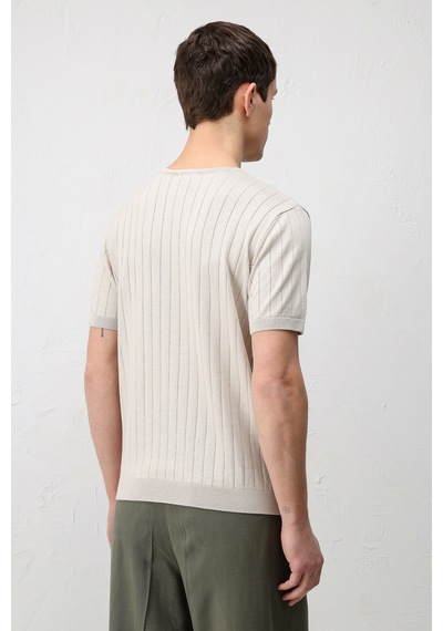 Antioch Dokulu Erkek Triko T-shirt Taş