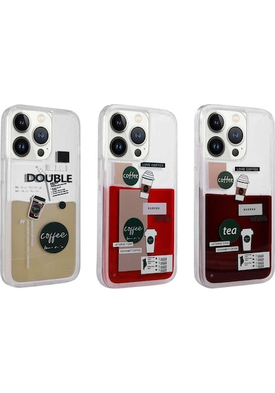Apple Uyumlu iPhone 13 Pro Max Uyumlu Desenli Sıvılı Tchs Drink Silikon Kılıf-no3 NO3 -