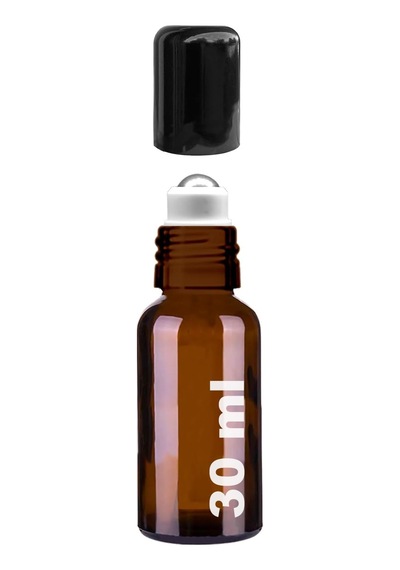 Afracam 30 Ml Çelik Roll On Şişesi 30 Cc Sızdırmaz Siyah Kapaklı Cam Şişe 25 Adet Amber, 30