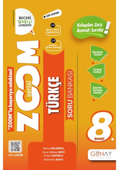 Günay Yayınları 8. Sınıf Türkçe Zoom Serisi Soru Bankası (552976636)