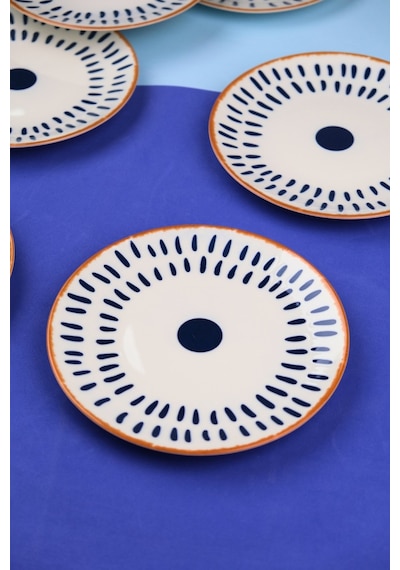 Tabak Evi Porselen Spotty Pasta Tabağı 19,50cm Sp3 6 Kişilik 6 Parça Çok Renkli