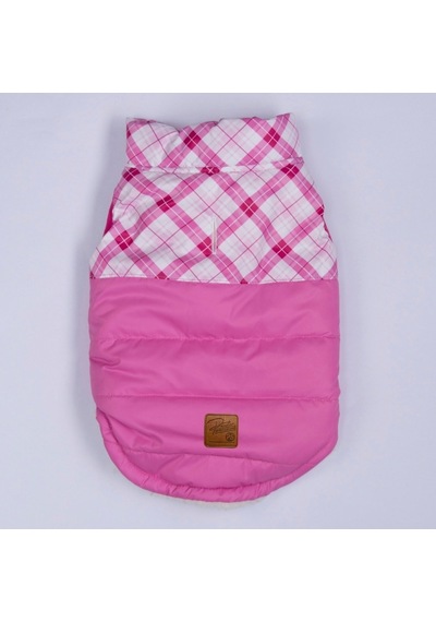 Pembe Plaid Ekose Desen Yelek Büyük Irk Köpek Yeleği Köpek Kıyafeti Köpek Yağmurluk