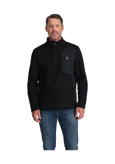 Spyder Bandit 12 Zip Erkek Siyah İçlik Üst 10011