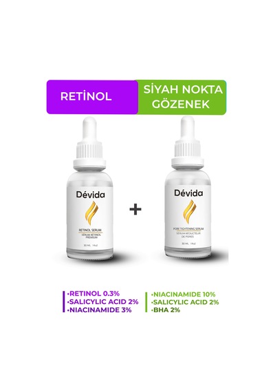 Retinol + Gözenek Ve Siyah Nokta Önleyici 2'li Bakım Seti