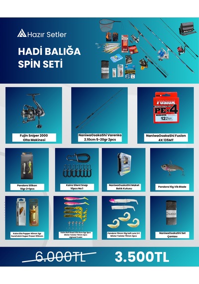 Naniwaosakashi Hadi Balığa Spin Seti 001