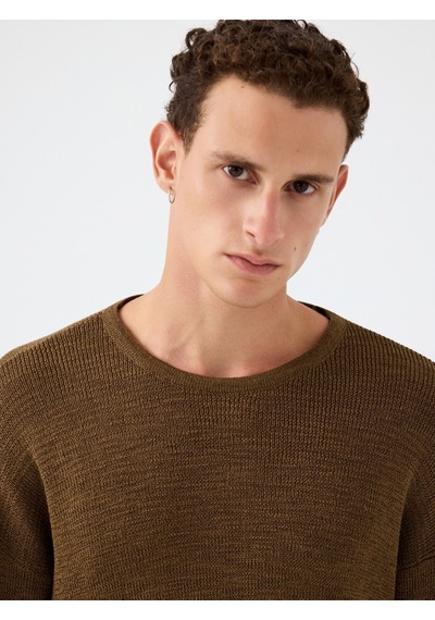 Regular Fit Erkek Kazak Camel