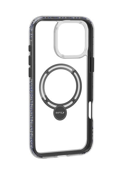 Apple Uyumlu iPhone 16 Pro Max Kılıf Magsafe Standlı Kapak Raptic Airjoy Serisi Boncuk Tasarımlı Siyah gri