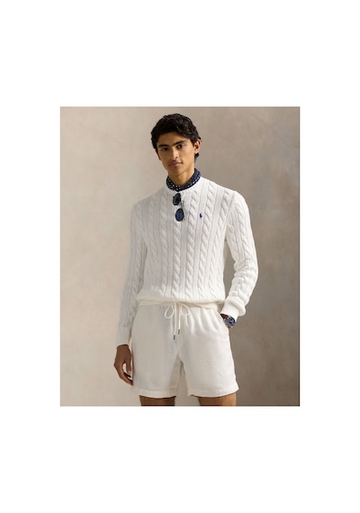 Polo Ralph Lauren Örgülü Triko Kazak Beyaz