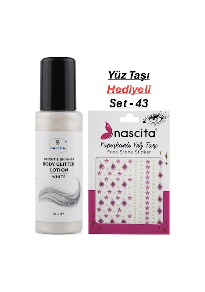 Vücut Losyonu Beyaz Simli 125 Ml & Yüz Taşı Hediyeli-43