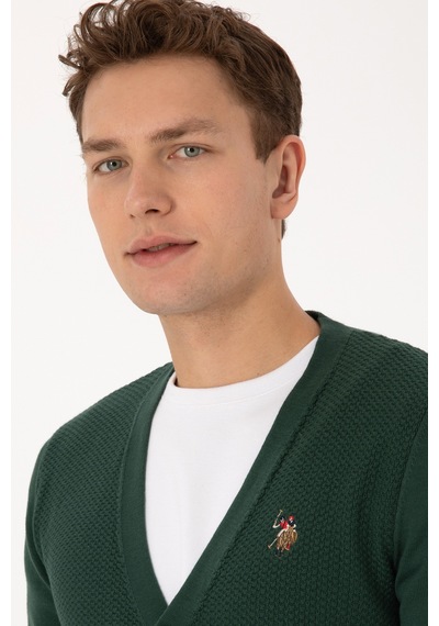 U.s. Polo Assn. Erkek Koyu Yeşil Hırka Triko 50307952-vr079 Koyu Yesıl