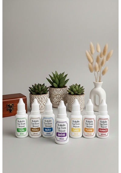 7 Renk Kokulu Taş Tozu Boyası - 30 Ml X 7 Adet