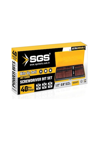 Sgs3875 Bits Uç Seti 40 Parça 30-75mm Torx Alyan