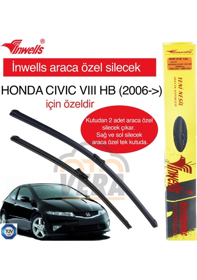 Honda Cıvıc VIII Hb 2006- İnwells Araca Özel Silecek Takımı In