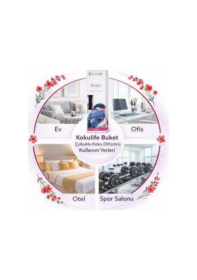 Buket Reed Diffuser Oda Kokusu 50 Ml, Çubuklu Ortam Kokulandırıcı, Uzun Süre Kalıcı Ev Ofis Banyo Salon Koku Difüzörü, Dekoratif Cam Şişe Aromaterapi Ev Parfümü Diğer