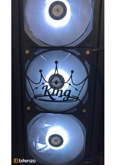 Kral Tacı "king" Yazılı 120x120 Mm Oyun Pc Aksesuarı, Masaüstü Bilgisayar Fan Kapağı Siyah