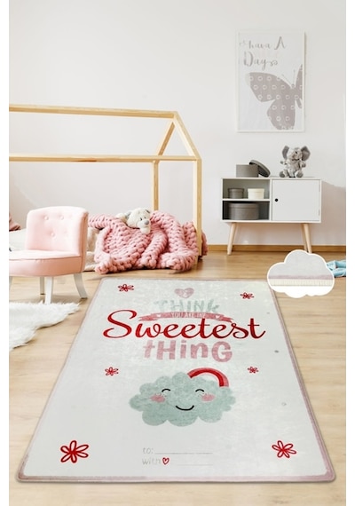 Sweetest 80X200 Cm Yıkanabilir Çocuk Ve Bebek Halısı Çok Renkli