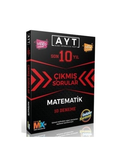 AYT Matematik Son 10 Yıl Çıkmış Sorular 10 Deneme -  Ünlüler Karması