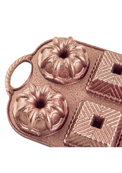 Valeria Rose Gold 6'lı Döküm Kek Kalıbı Rose Gold